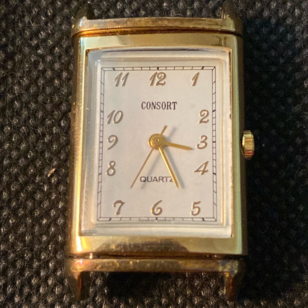 Vintage Consort Quartz Watch with initials RAW inscribed- needs band
